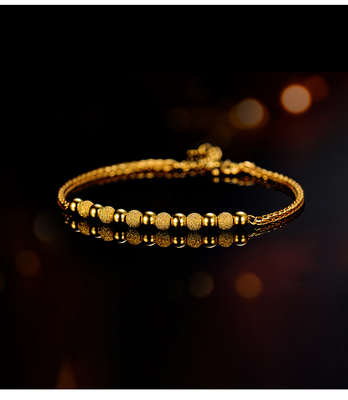 中国珠宝足金9999光砂圆珠手链 简约时尚与永恒传承的完美融合